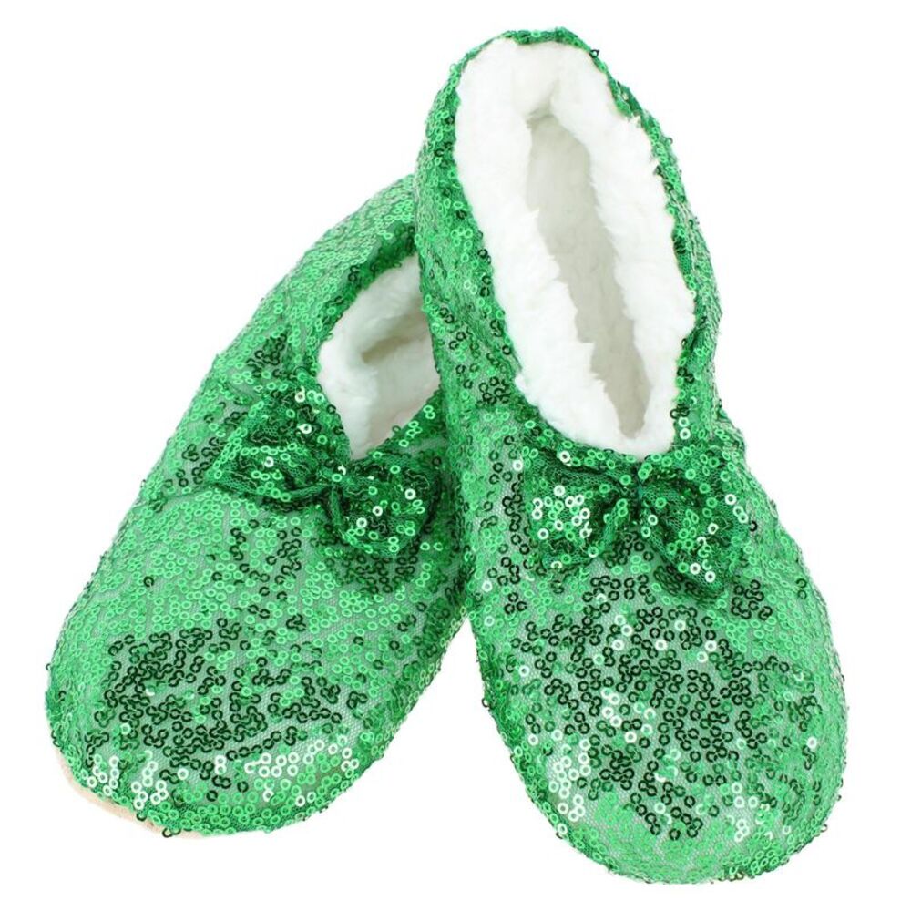 Alotta Knits Women's Sequins Ballerina Slippers with Sherpa Fleece Lining